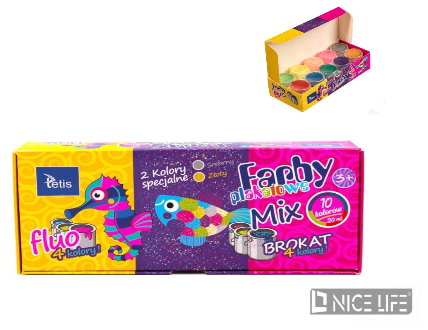 Farby plakatowe mix 20ml 10 kol.