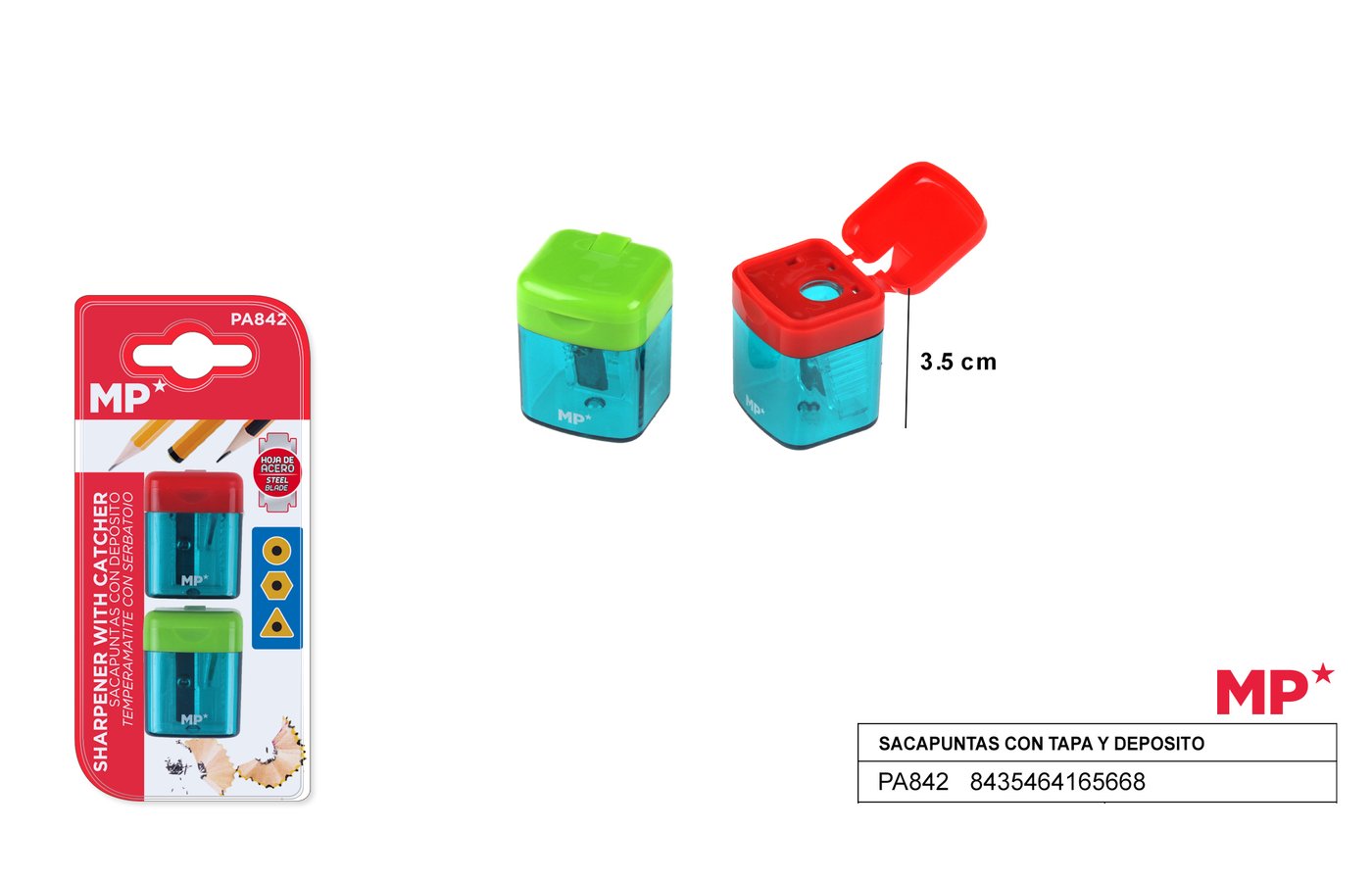 Temperówka z pojemnikiem i pokrywką MP
