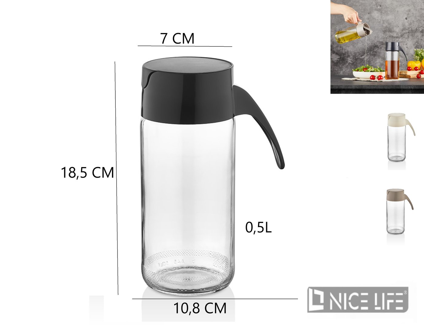 DOZOWNIK NA OLIWĘ I OCET 0,5L C-00413