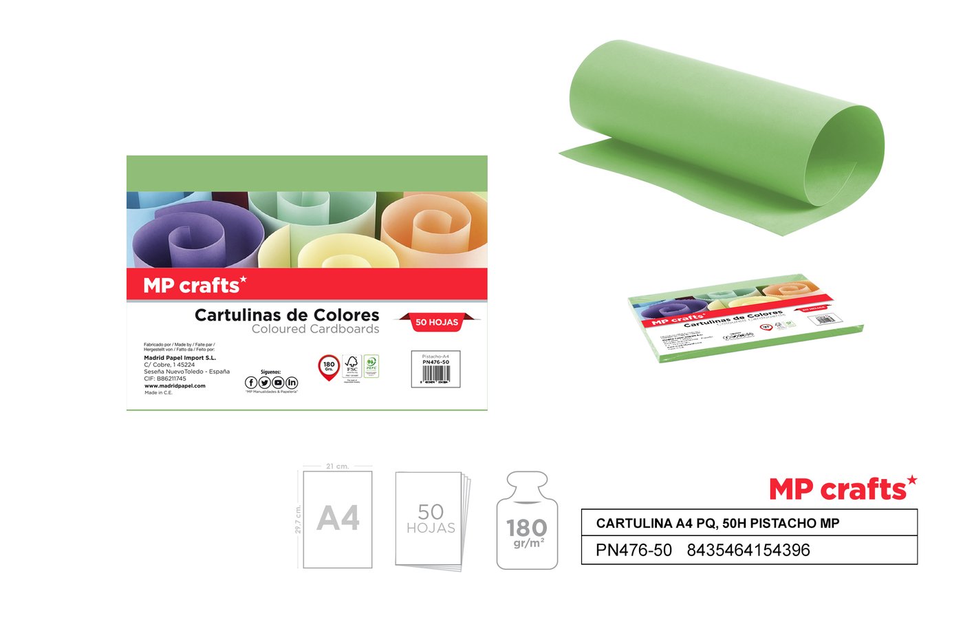 Papier techniczny pistacjowy A4 50 ark.