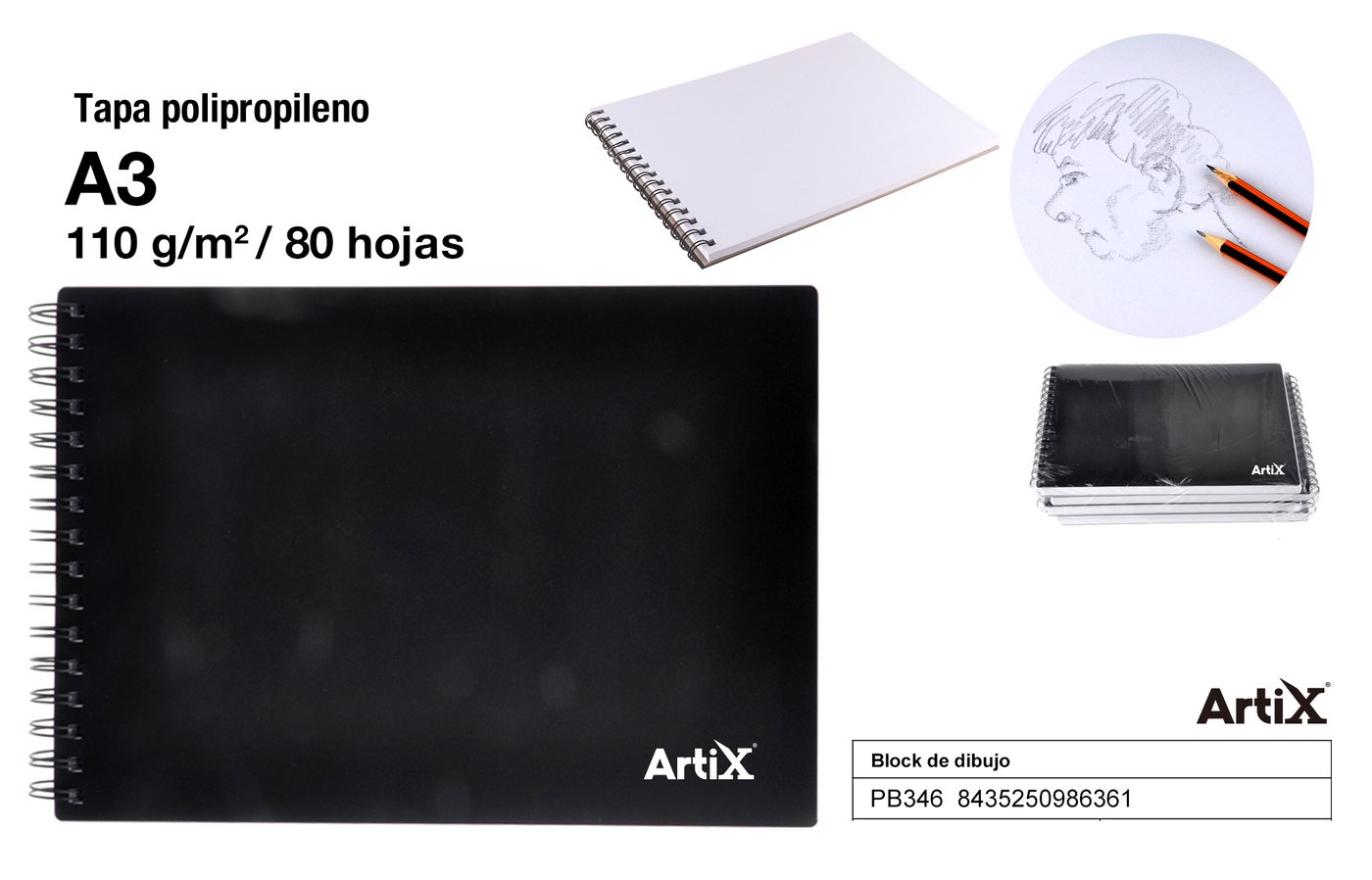 Blok do rysowania A3 80 ark. 110g ARTIX