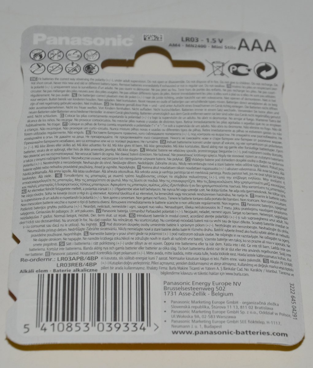 Bateria Alkaiczna PANASONIC BRONZE (AAA) LR3AB/4BP