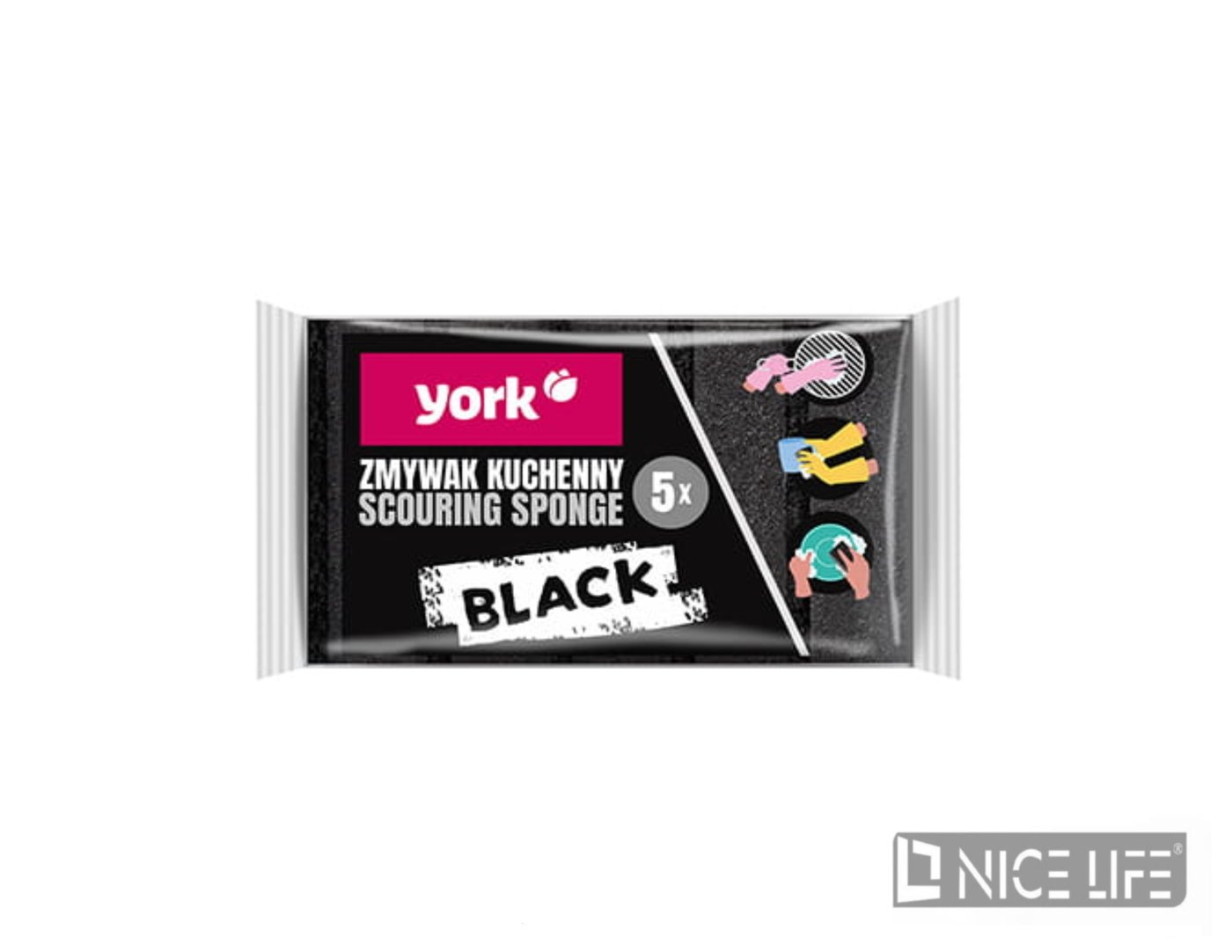 Zmywak kuchenny Maxi BLACK 5 szt.