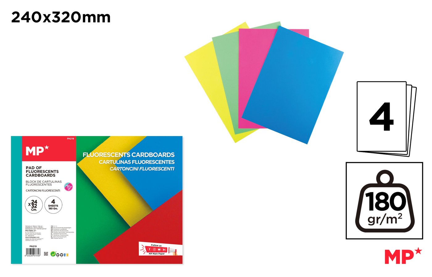 Blok techniczny kolorowy Fluorescencyjny