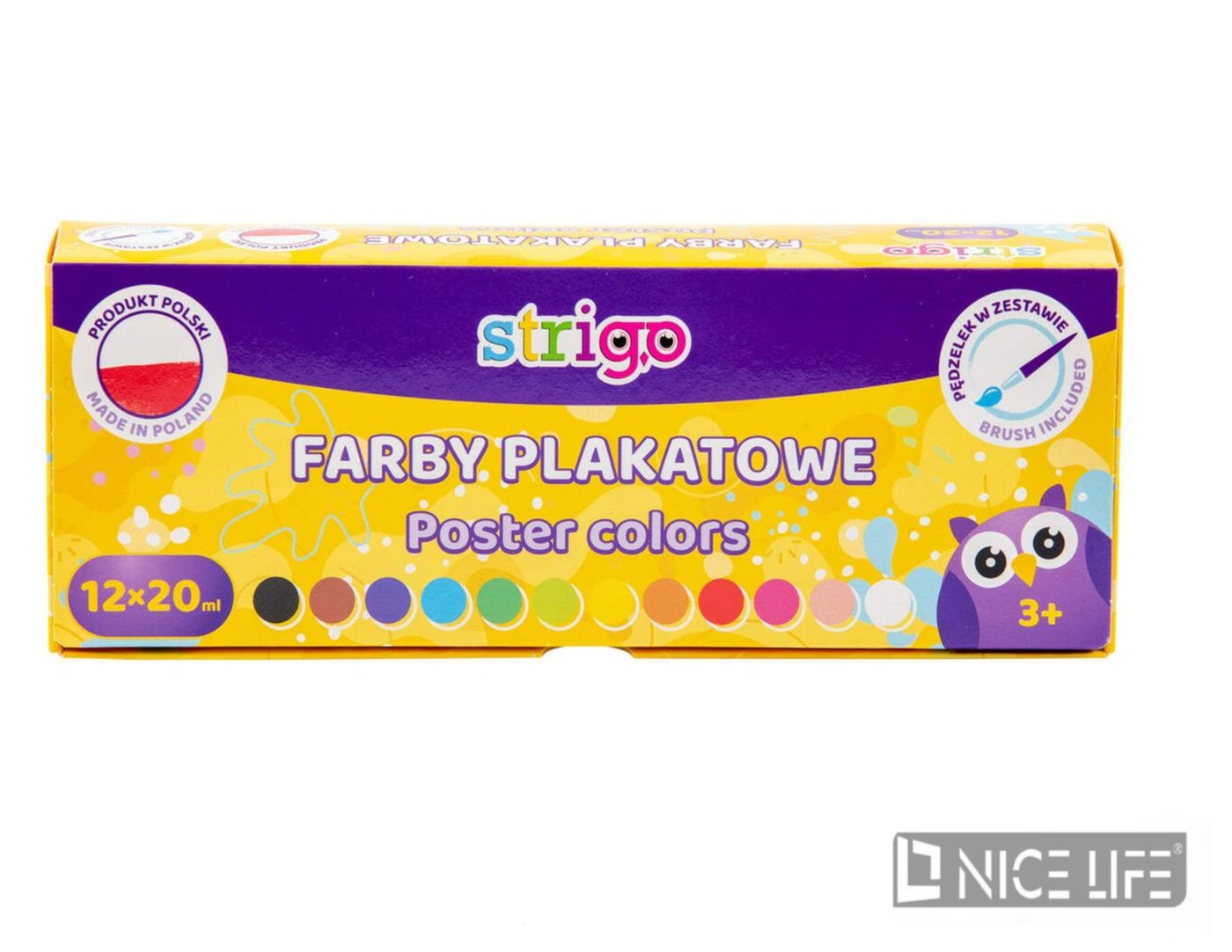 Farby plakatowe 12kol. STRIGO