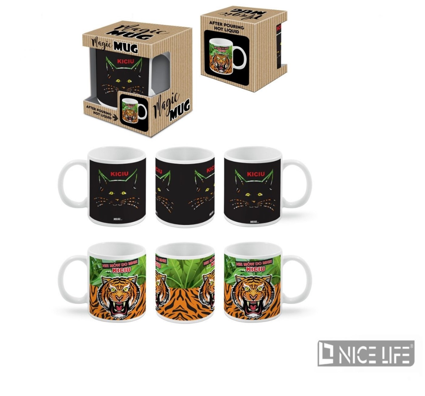 MAGICZNY KUBEK 300ml- Kot i tygrys