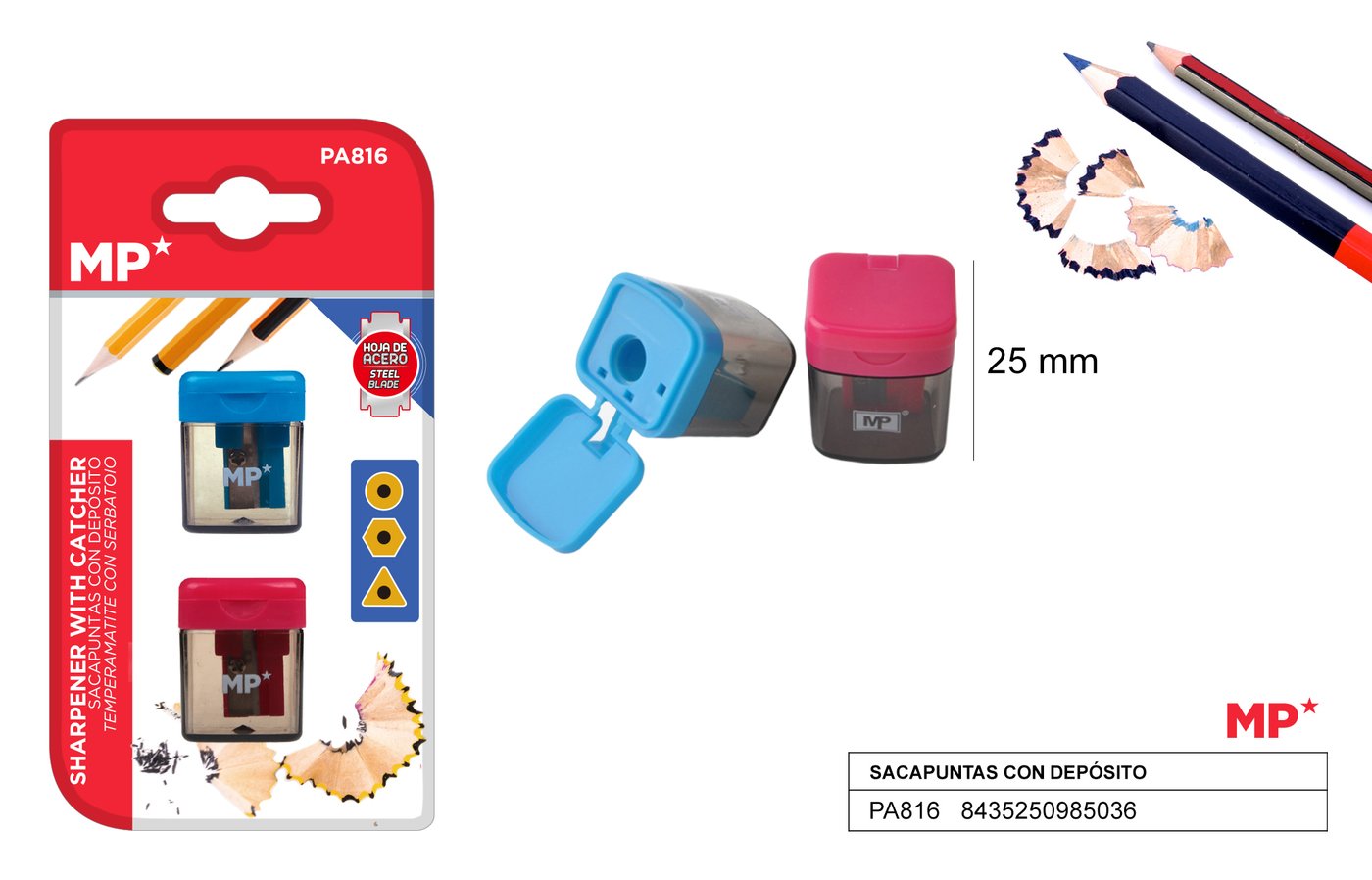 Temperówka z pojemnikiem 25MM MP