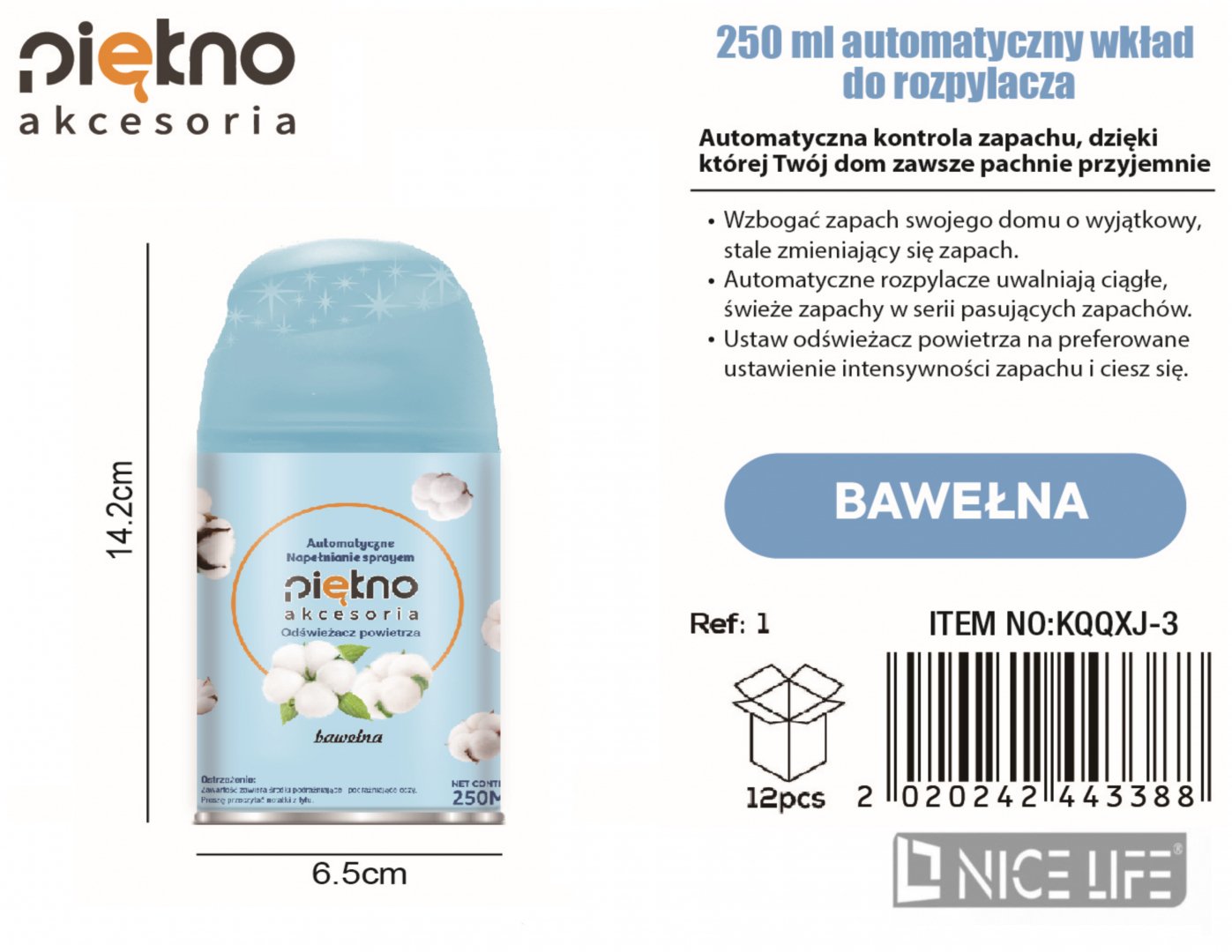 250ml automatyczny wklad do rozpylacza-Bawelna