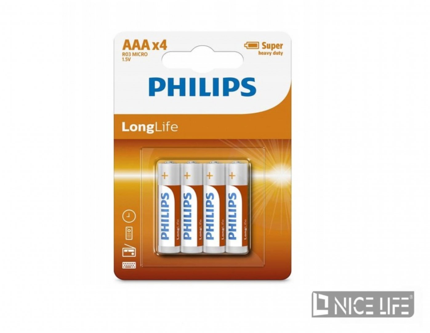 Baterie PHILIPS ZINC CHLORIDE R03 4BP AAA
