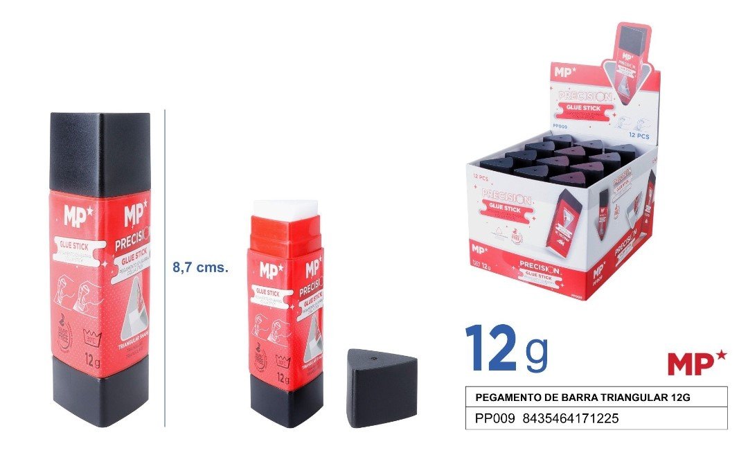 Pegamento de barra triangular 12G