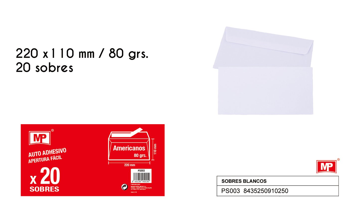 Koperta 220X110MM 20U