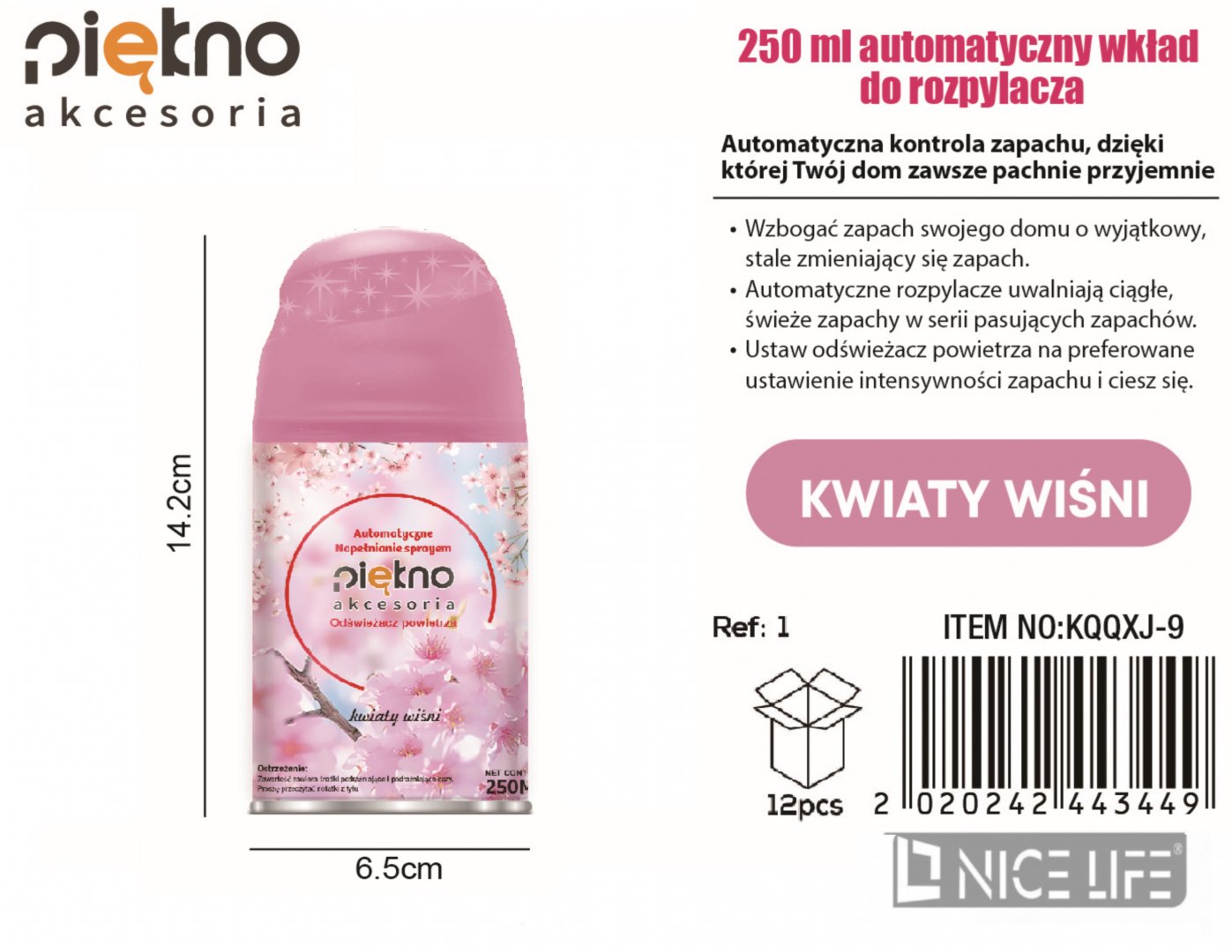 250ml automatyczny wklad do rozpylacza-Kwiaty wisni