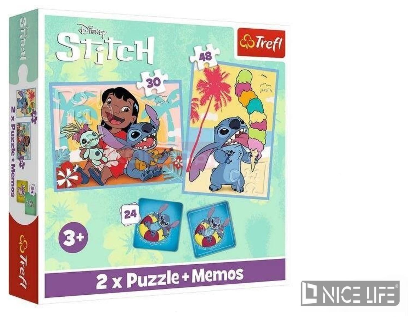 Puzzle - 2w1 memos - Wesoły dzień Lilo Stitch