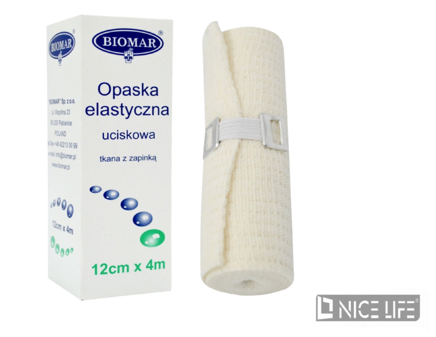 Opaska elastyczna z zapinką 12cm x 4m