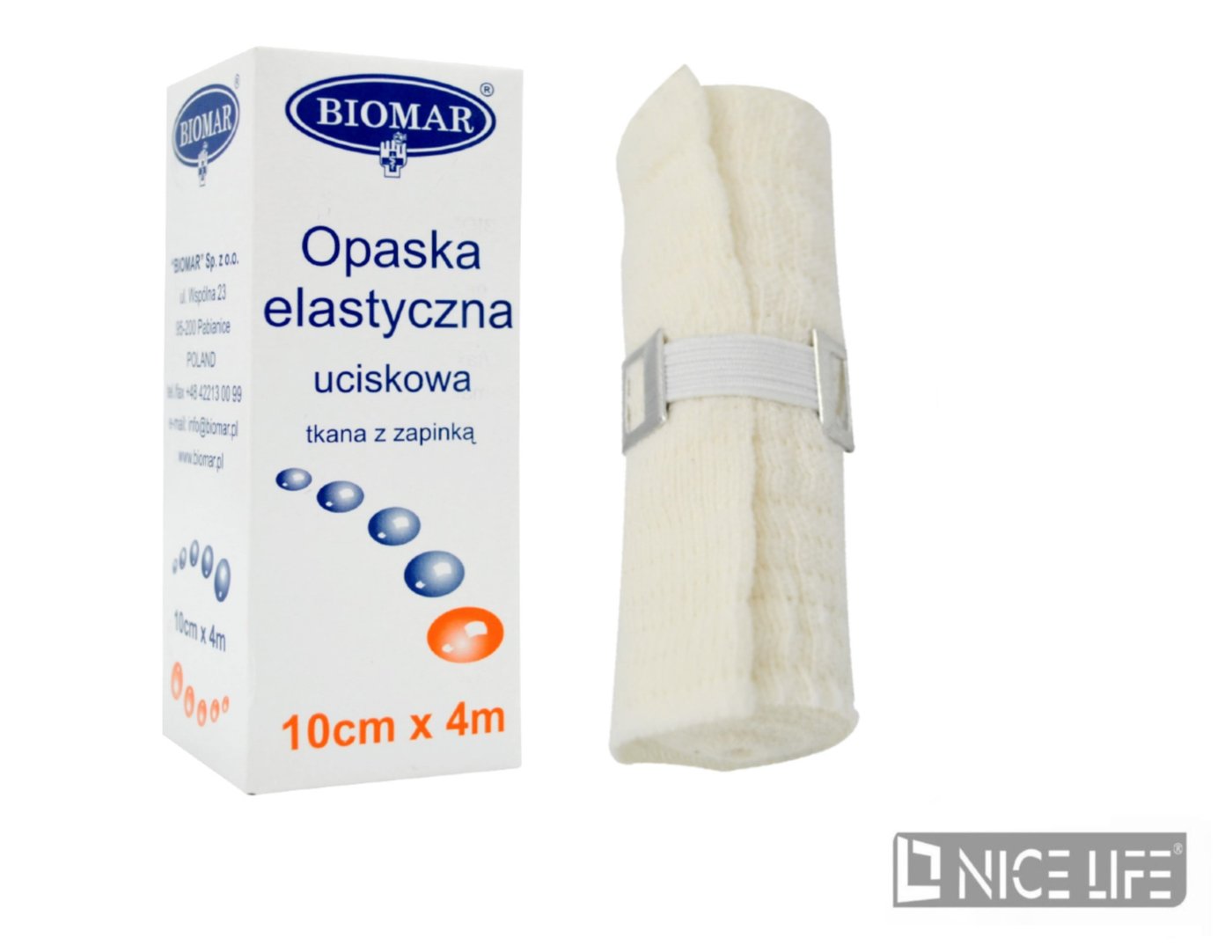 Opaska elastyczna z zapinką 10cmx4m