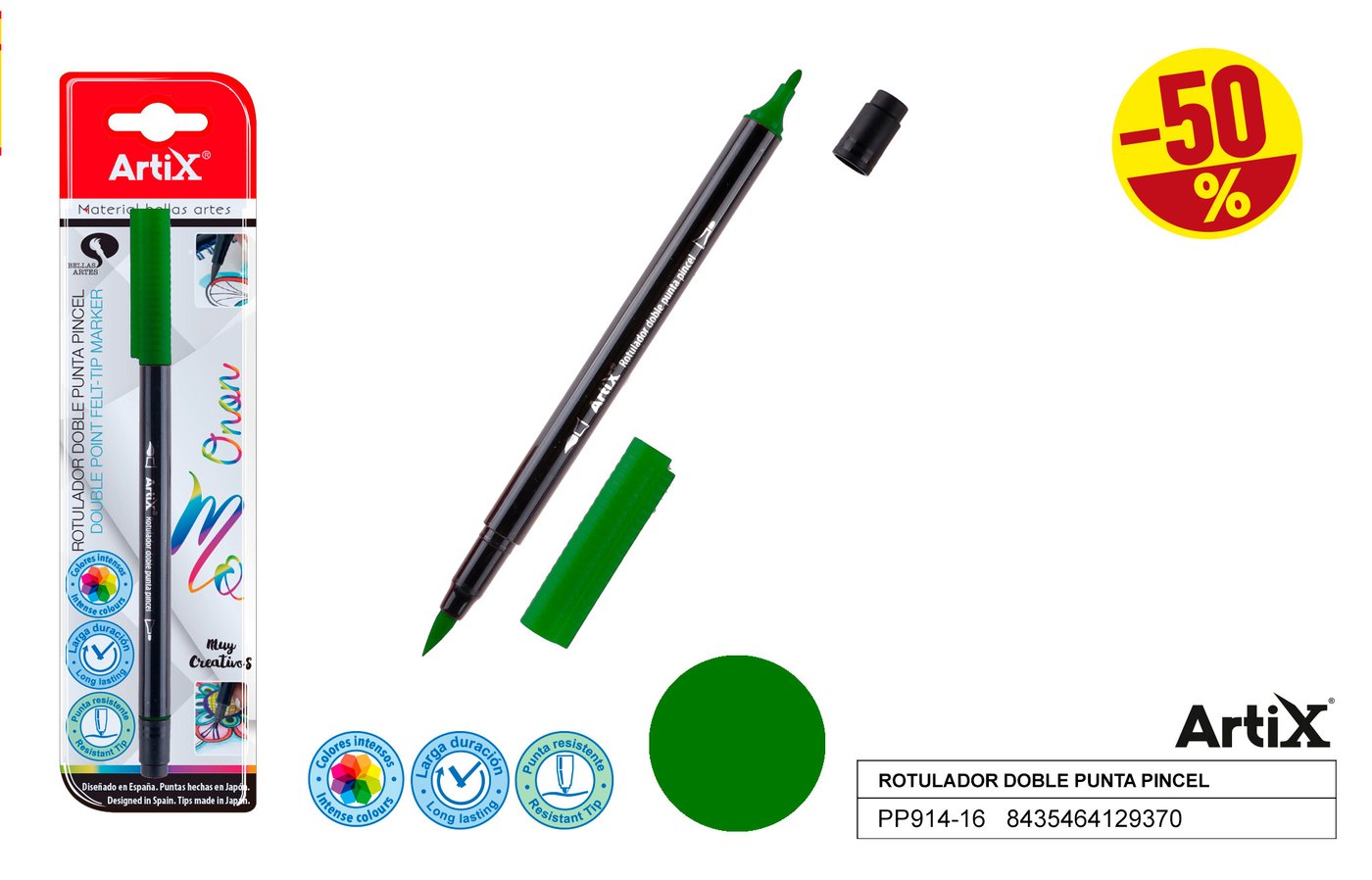 Marker dwustronny ciemno-zielony