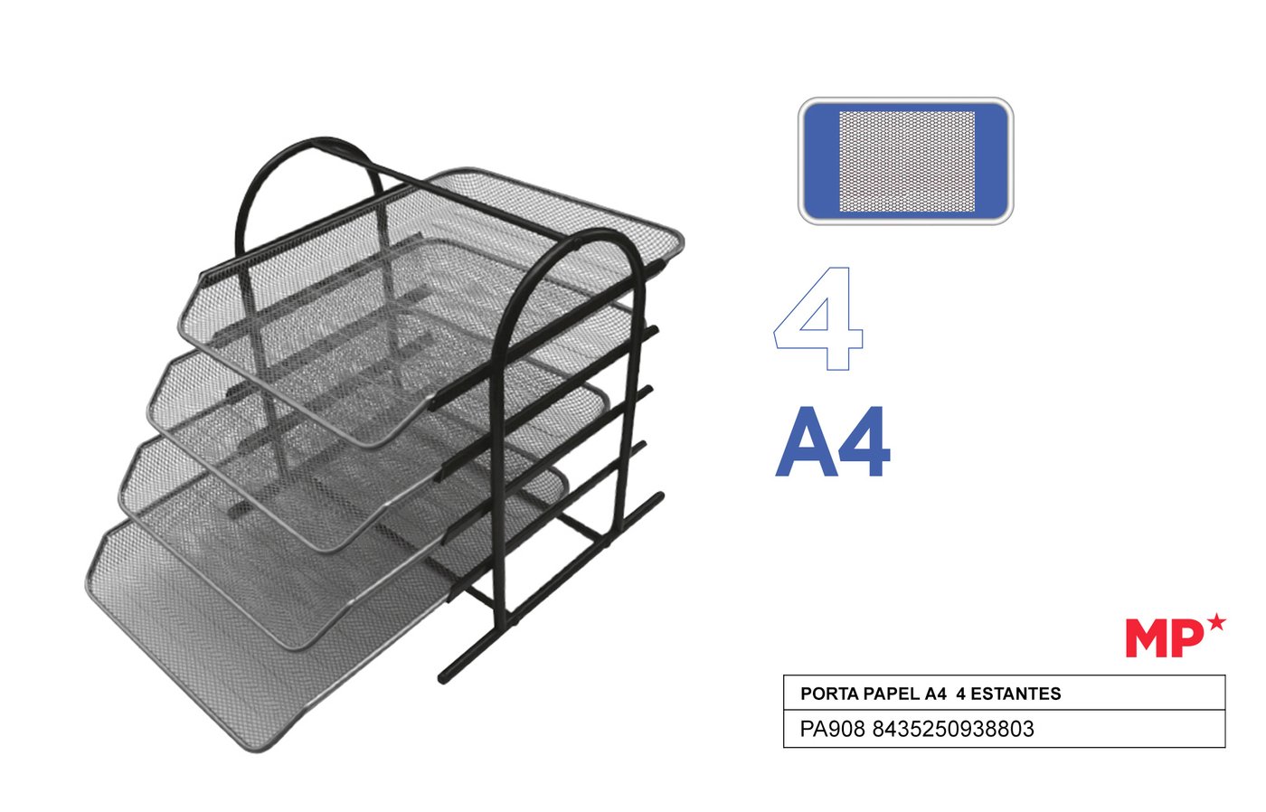 Półka na dokumenty metalowa 4 szuflady