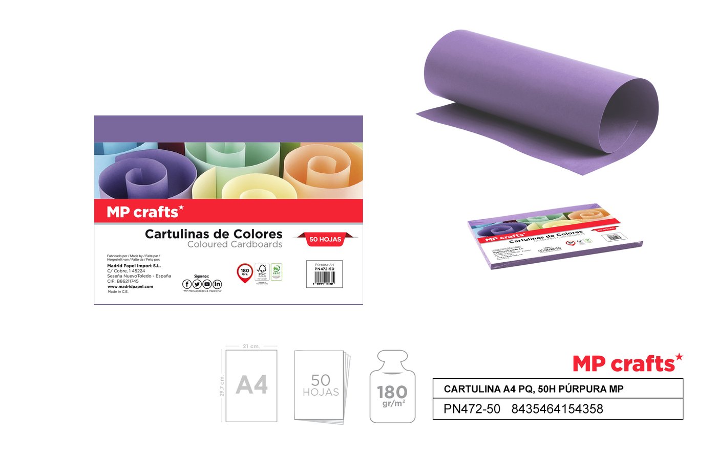 Papier techniczny fioletowy A4 50 ark.