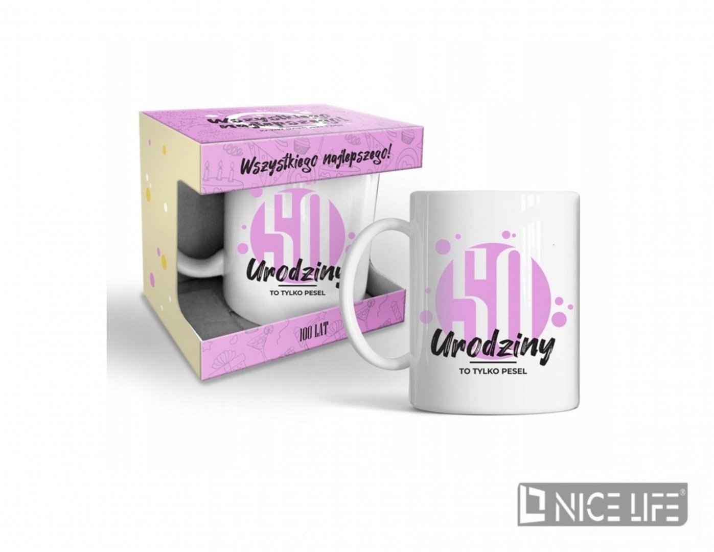 Happy day - Kubek 320 ml Pink - 50