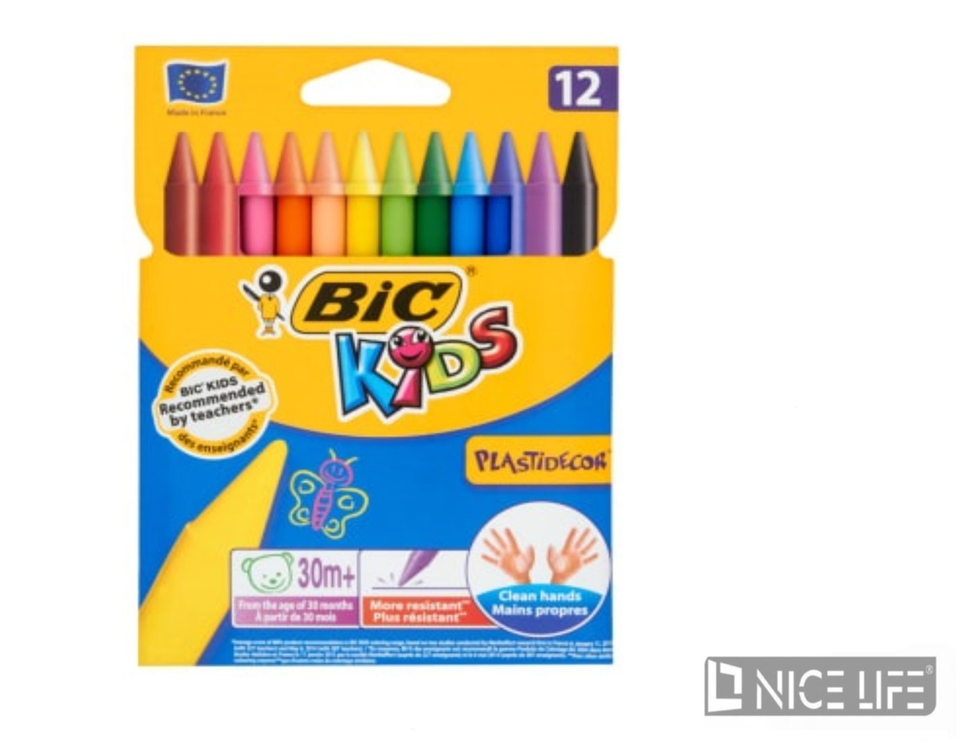 Kredki świecowe BIC plastidecor 12kol.