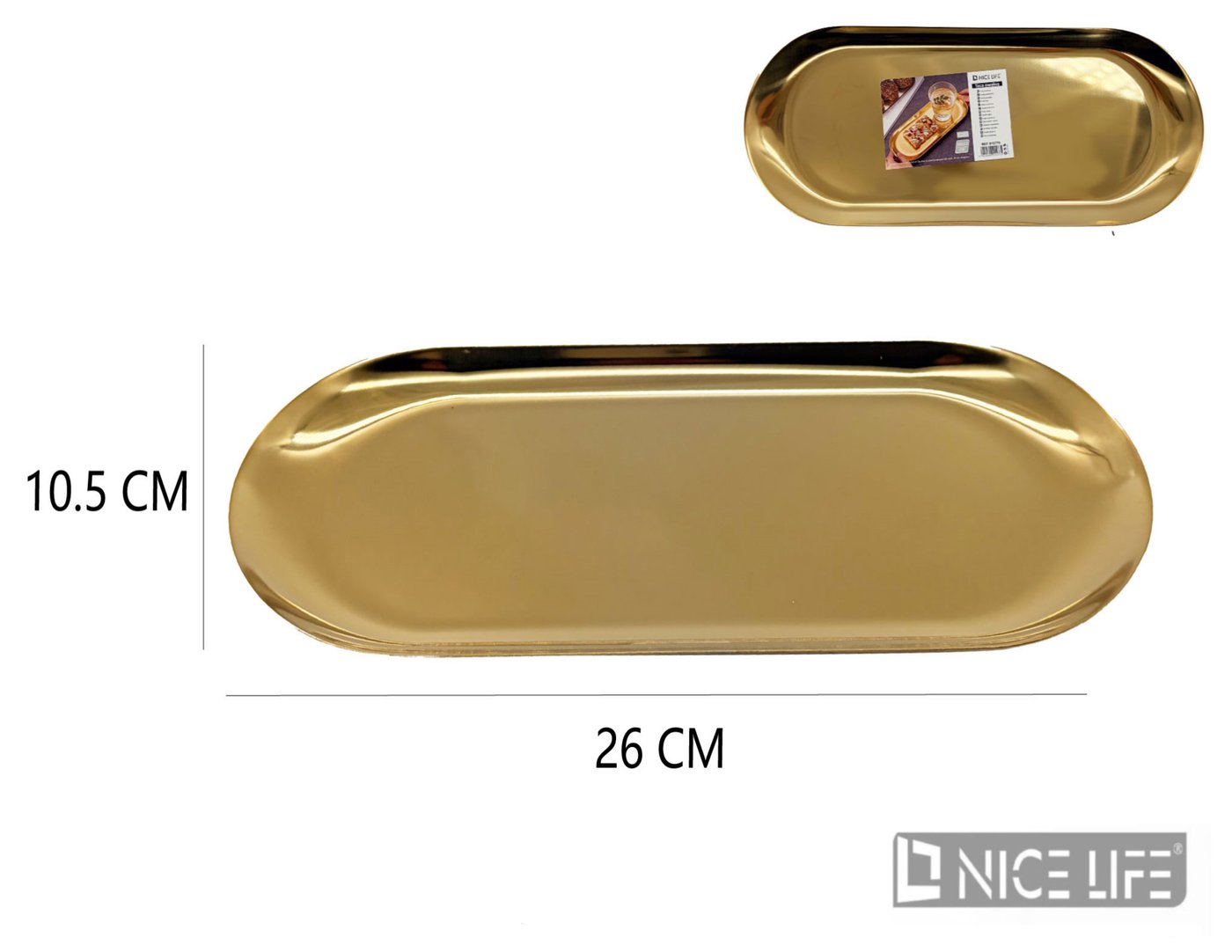 Taca owalna 26*10.5 cm złota