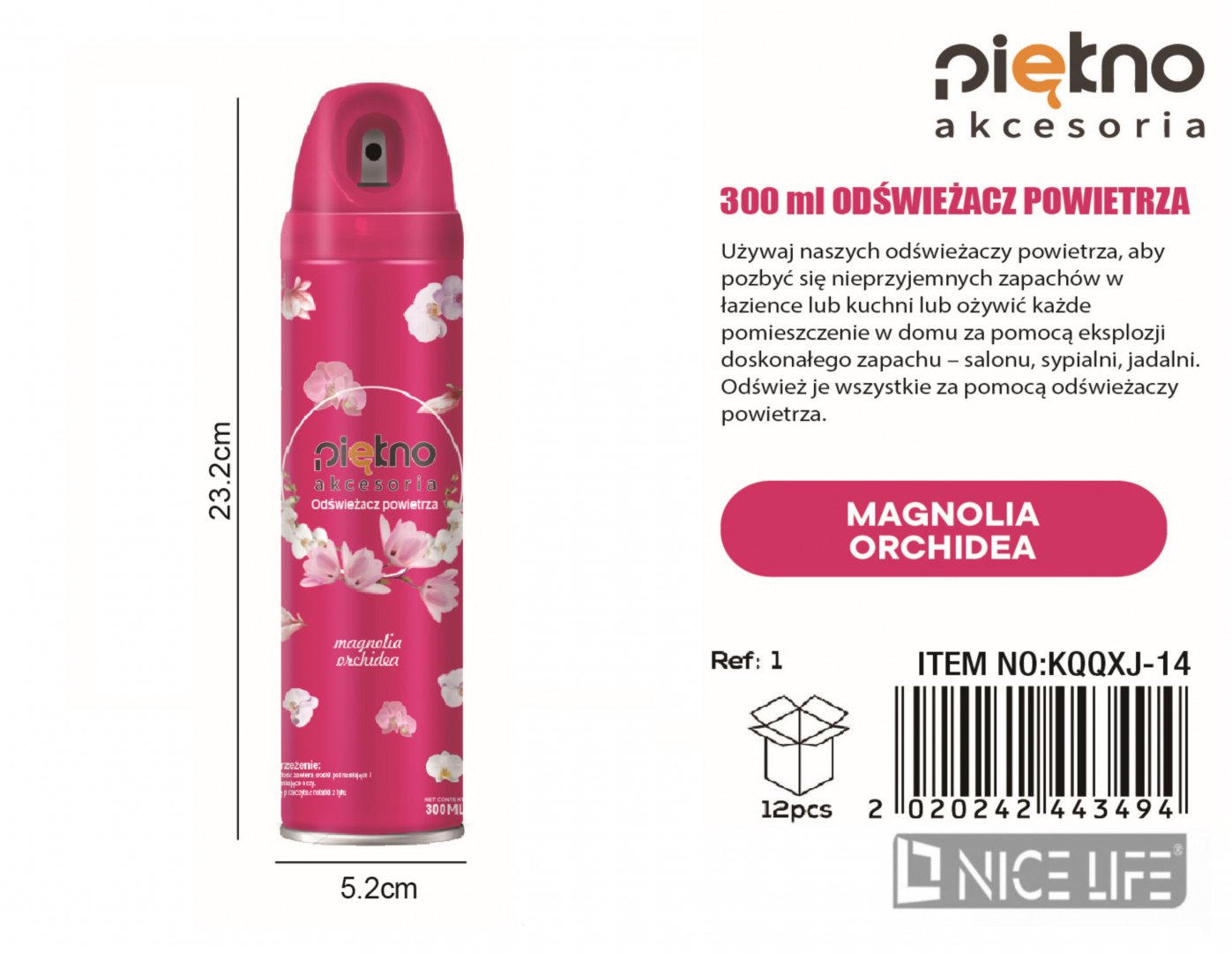 300ml Odświeżacz powietrza -Magnolia orchidea