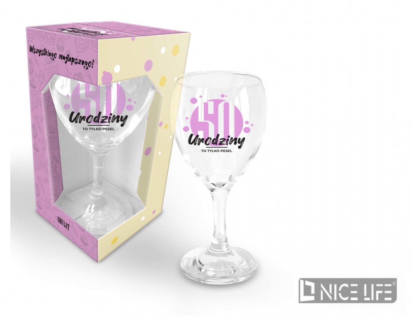 HAPPY DAY - Kieliszek 220 ml Pink - 50