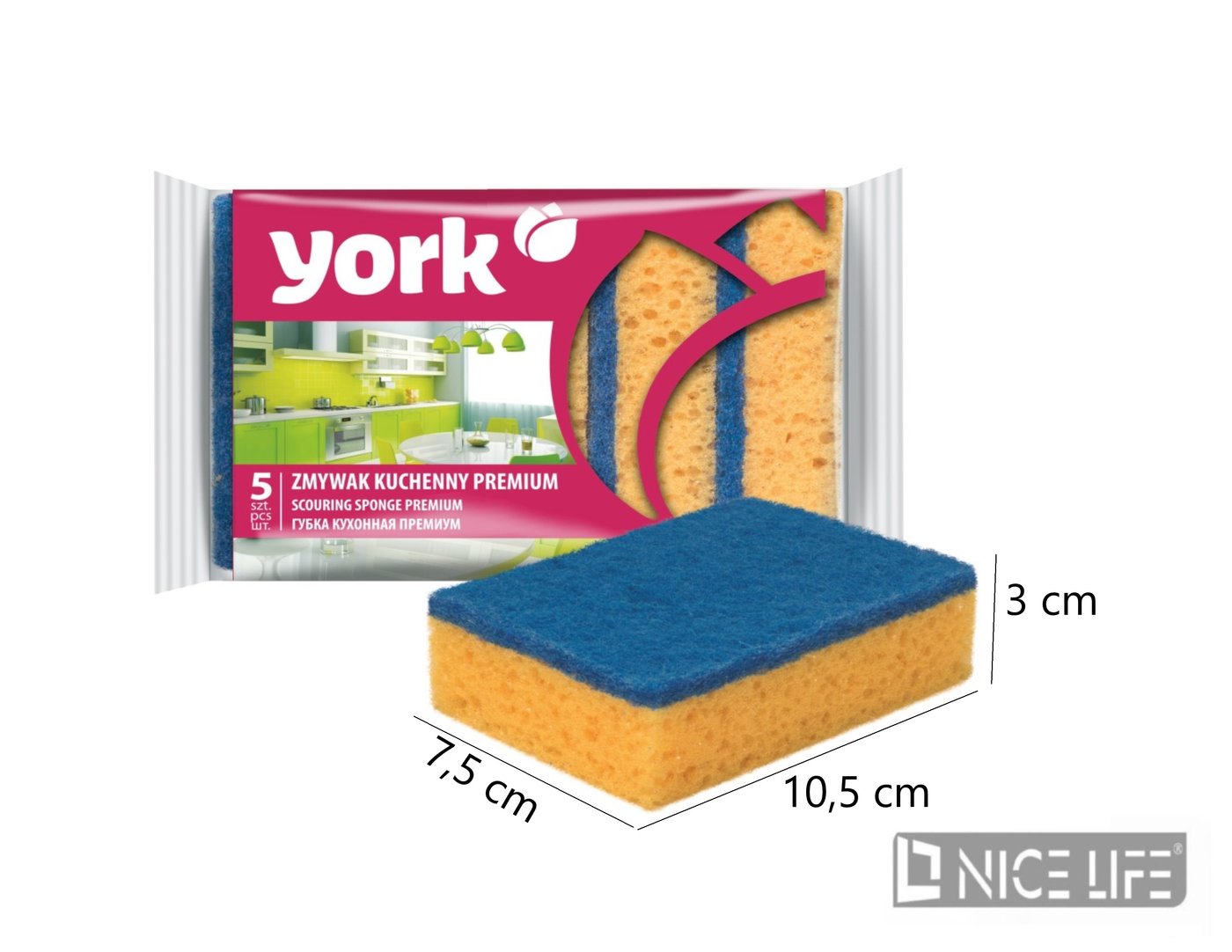 Zmywak kuchenny premium 5szt. NY