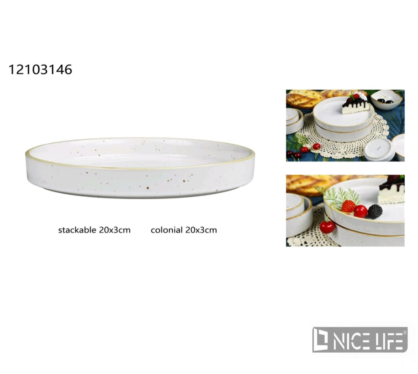 Talerz biały 20x3cm