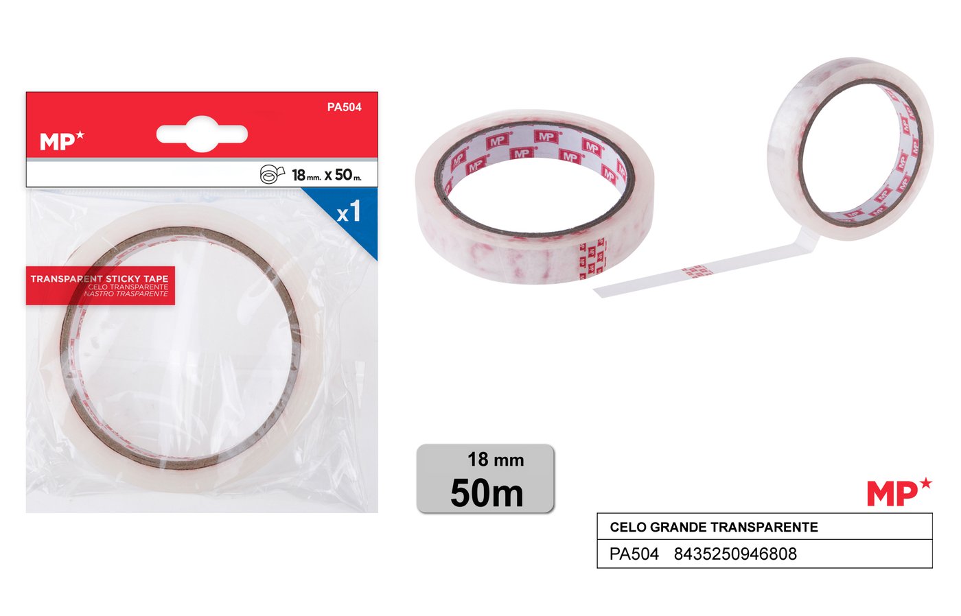 Taśma biurowa przezroczysta 18MM*50M
