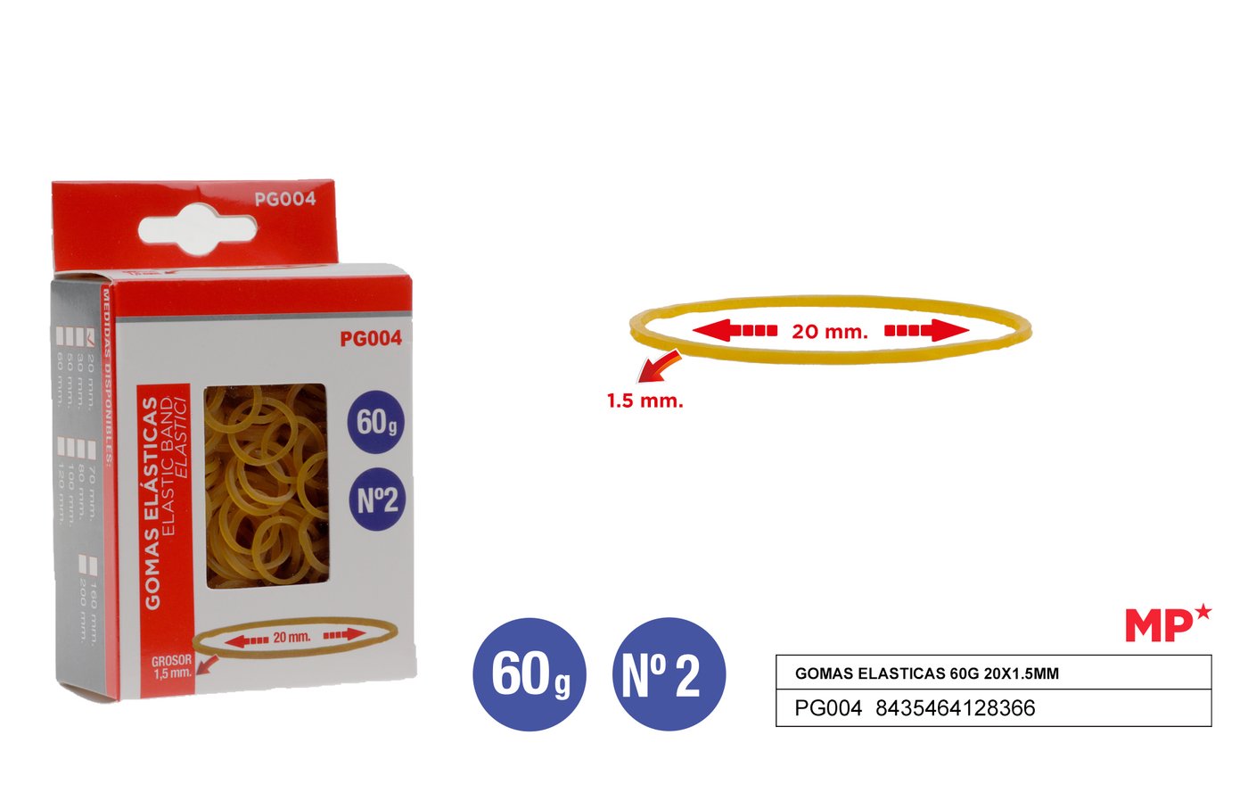 Gumki recepturki 60G 20X1.5MM MP