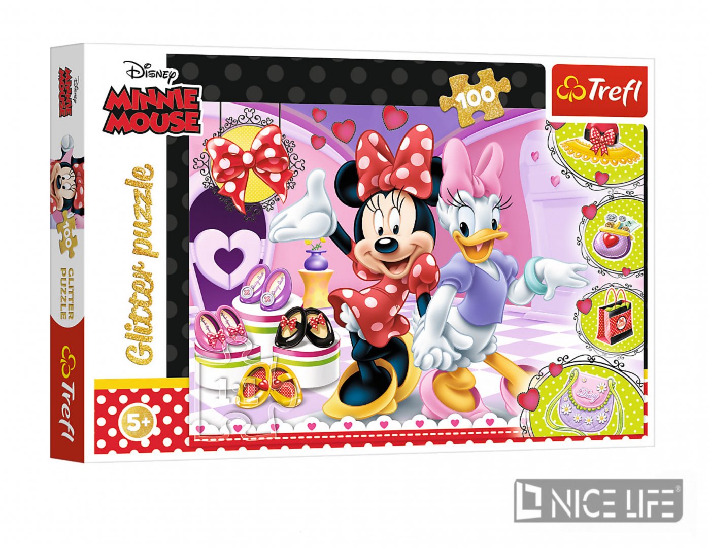 PUZZLE 100 MINNIE I BŁYSKOTKI GLITTER
