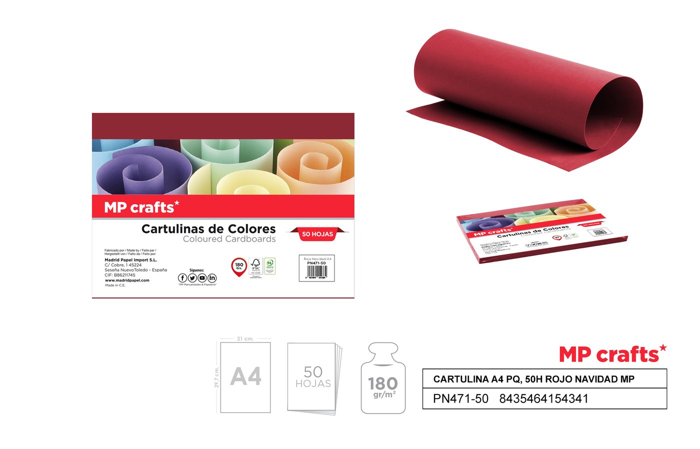 Papier techniczny burgund A4 50 ark.