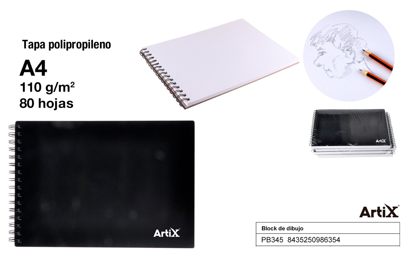 Blok do rysowania A4 80 ark. 110g ARTIX