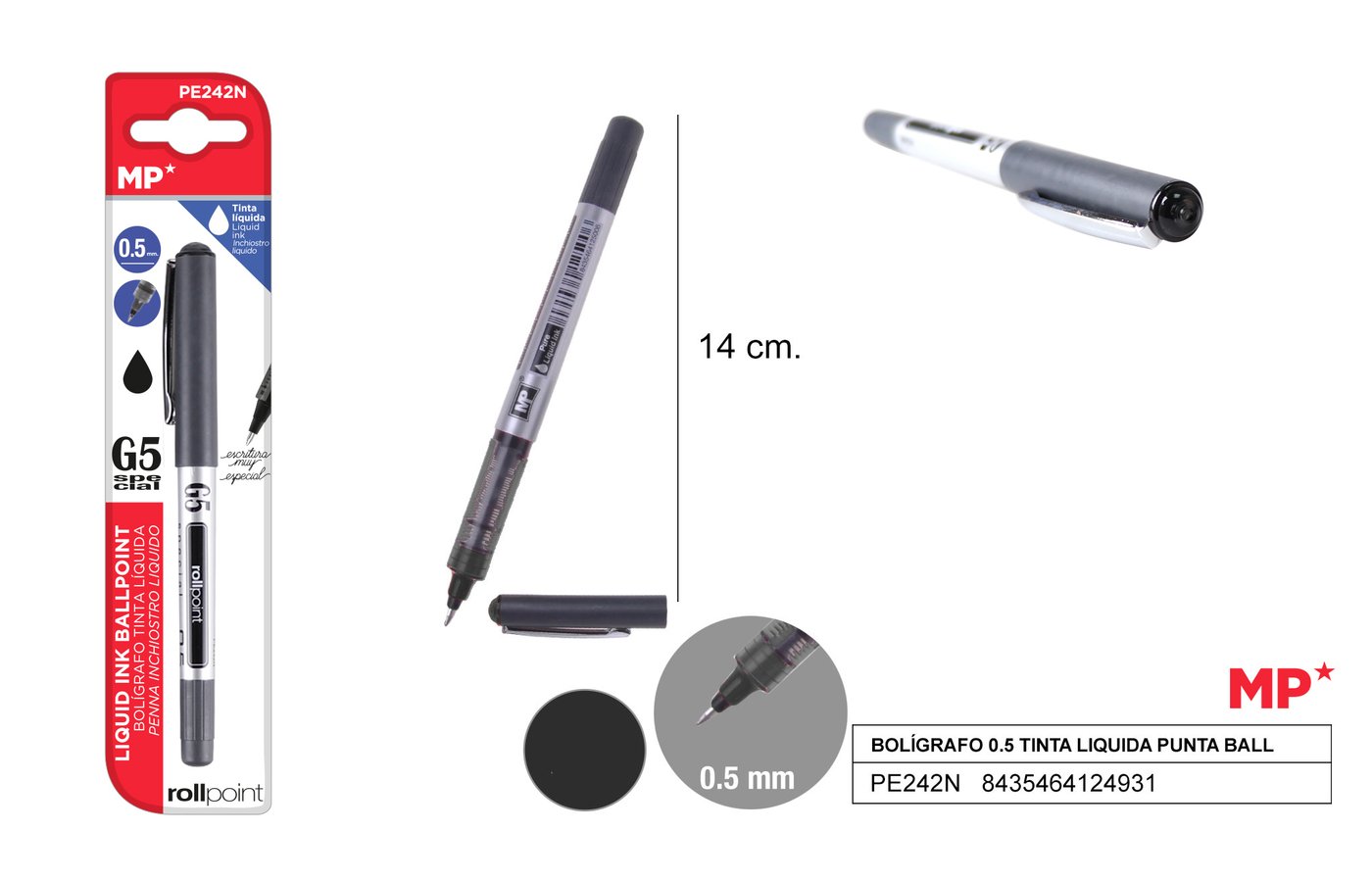 Cienkopis G5 0.5MM 3 szt./opakowanie czarny