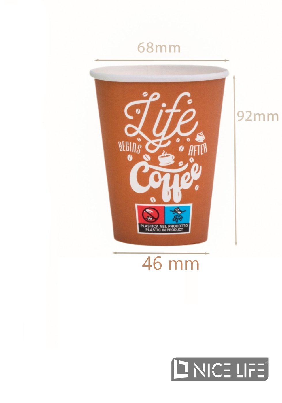 Kubeczki papierowe 210 ml (40 szt) - CAFFE LIFE