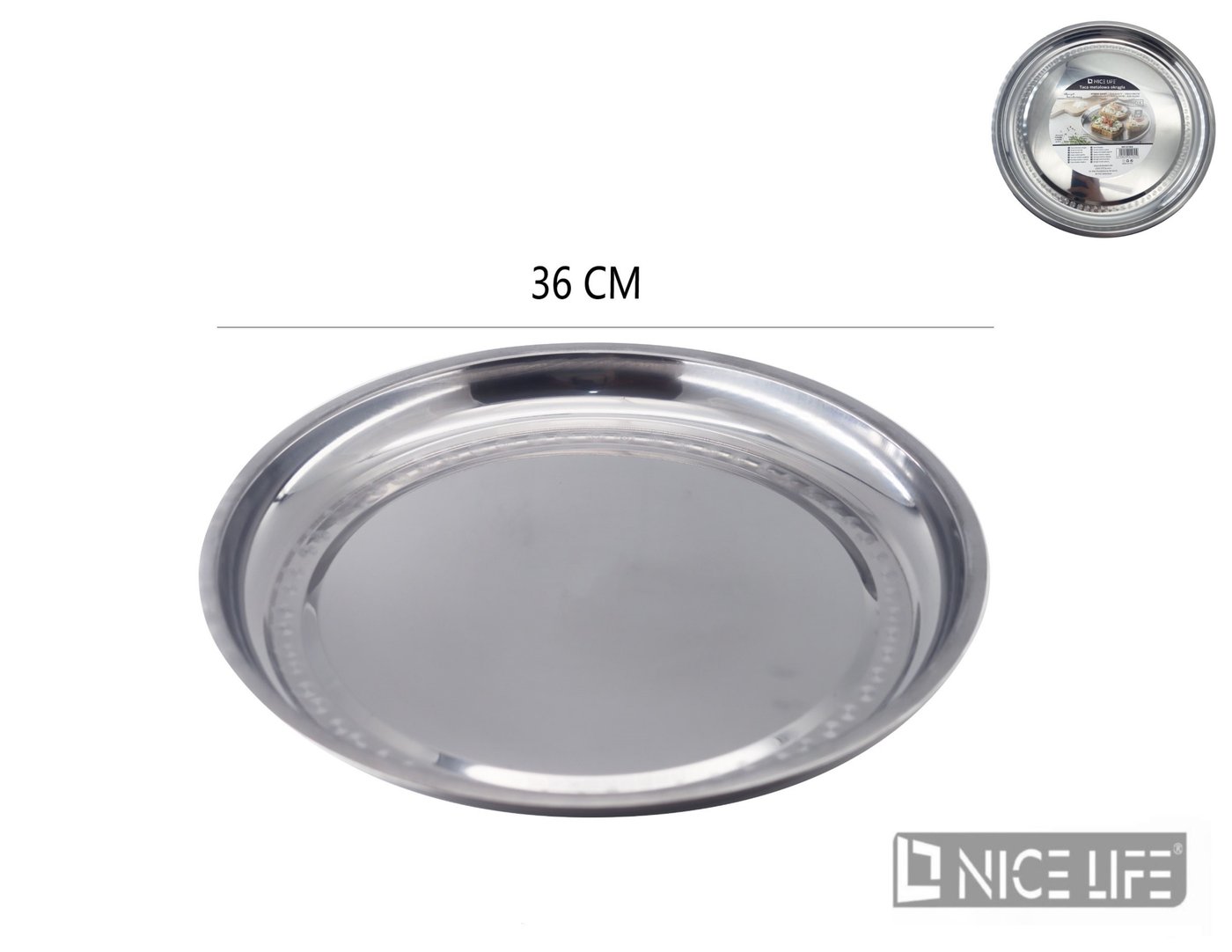 Taca metalowa okrągła 36 cm