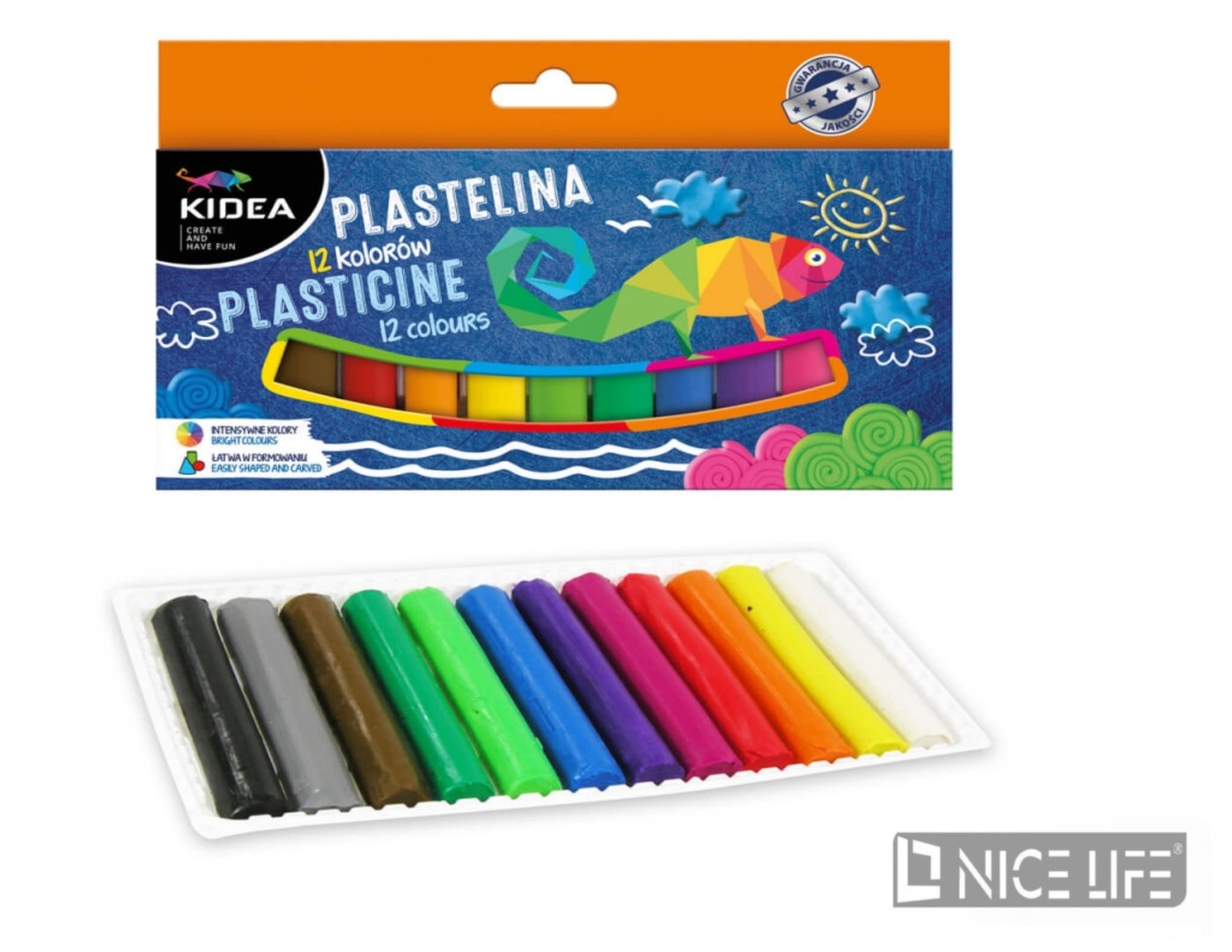 Plastelina KIDEA 12 kolorów