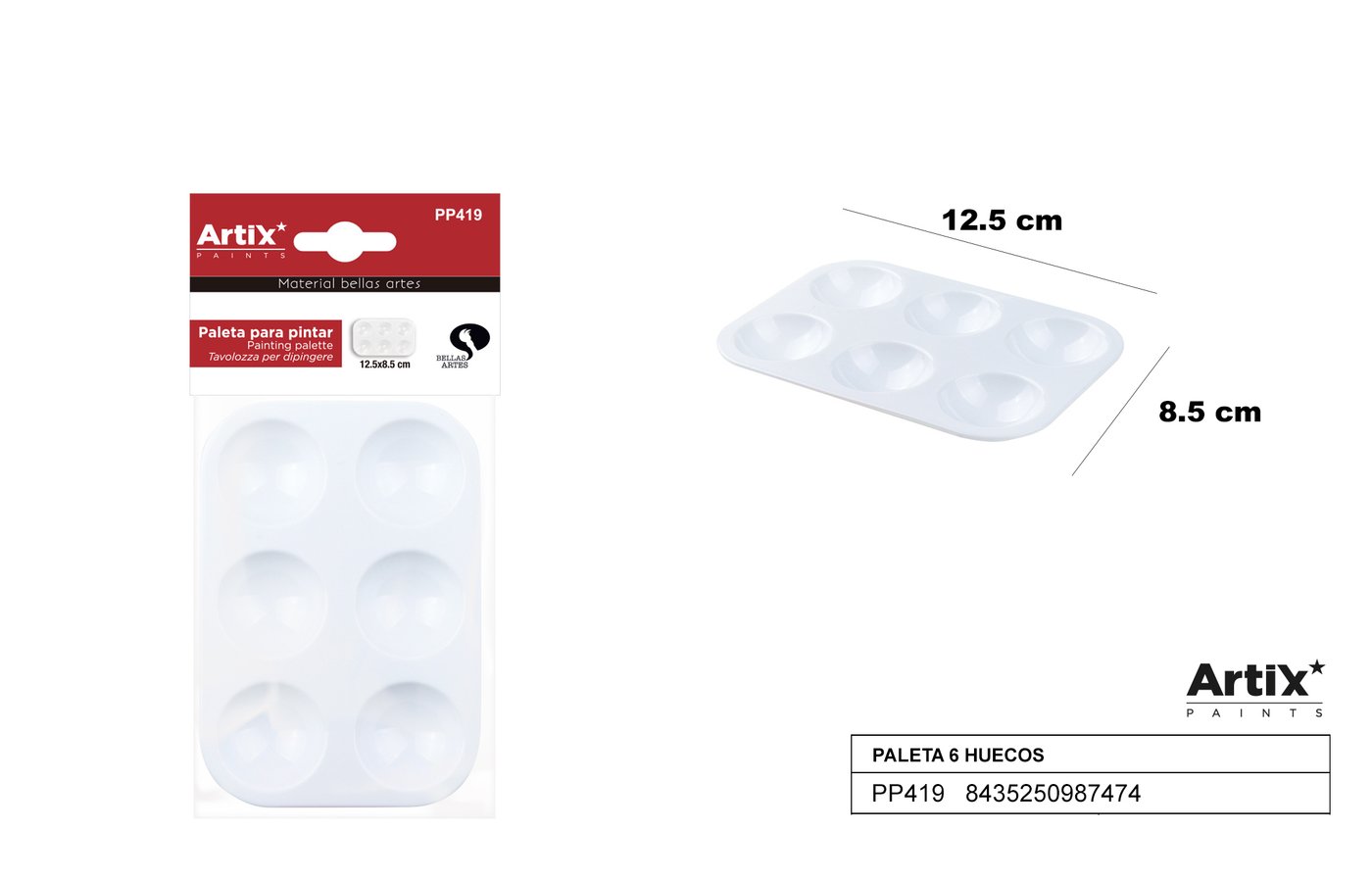 Paleta malarska 19*13CM ARTIX