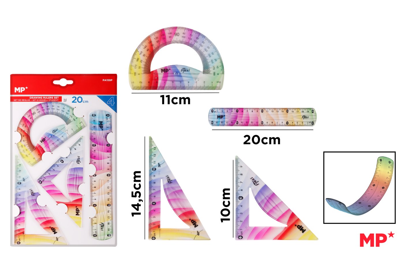 Wielokolorowy zestaw geometryczny 4 części
