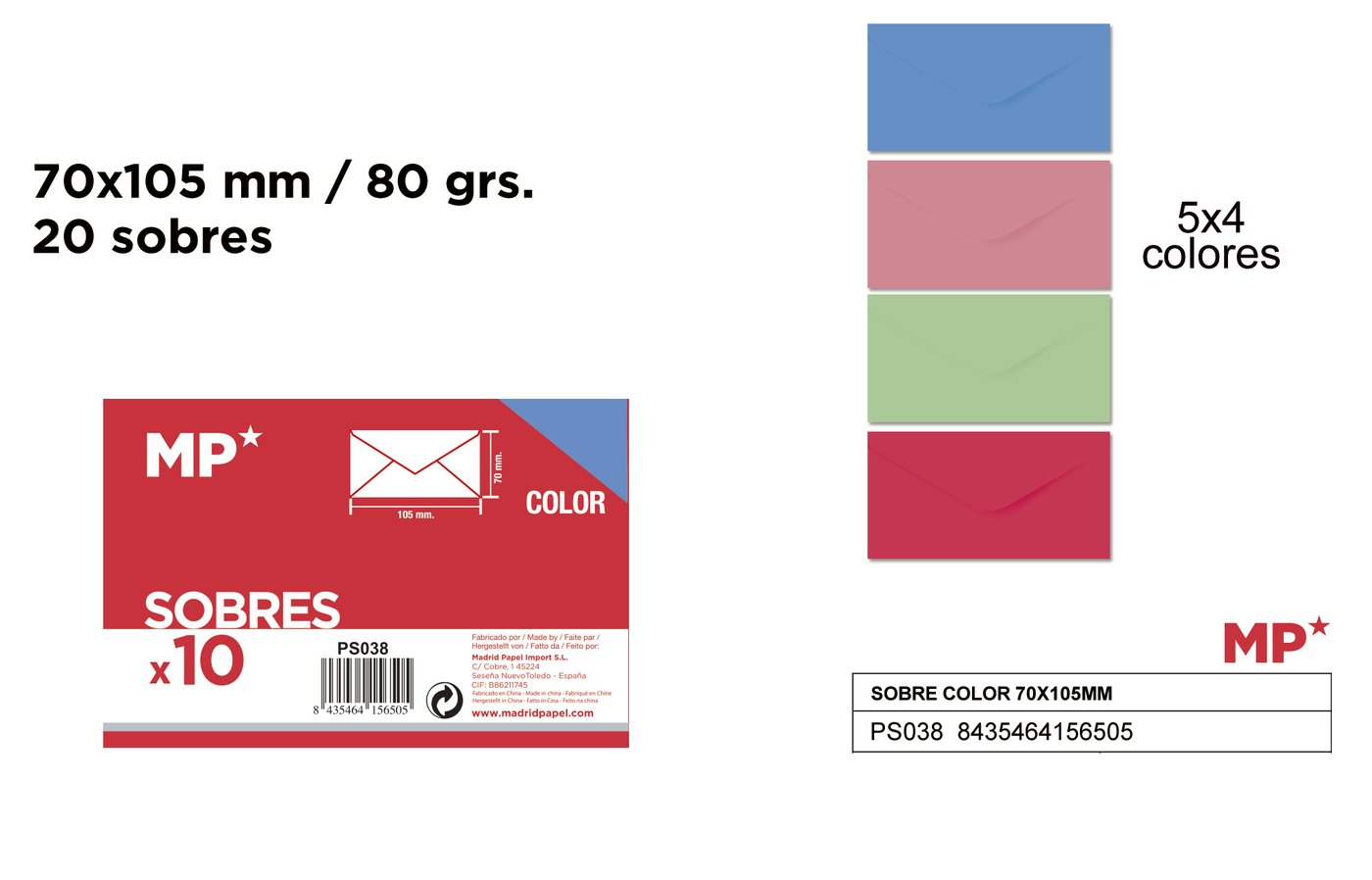 Koperta 70X105MM 10U