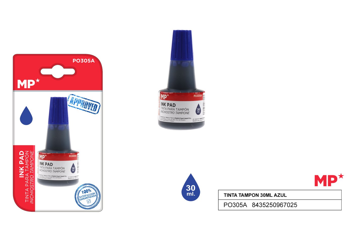 Tusz do stempli niebieski 30ML