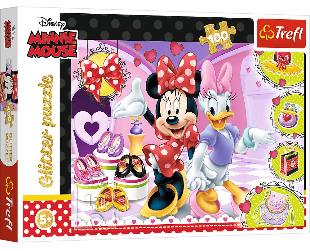 PUZZLE 100 MINNIE I BŁYSKOTKI GLITTER