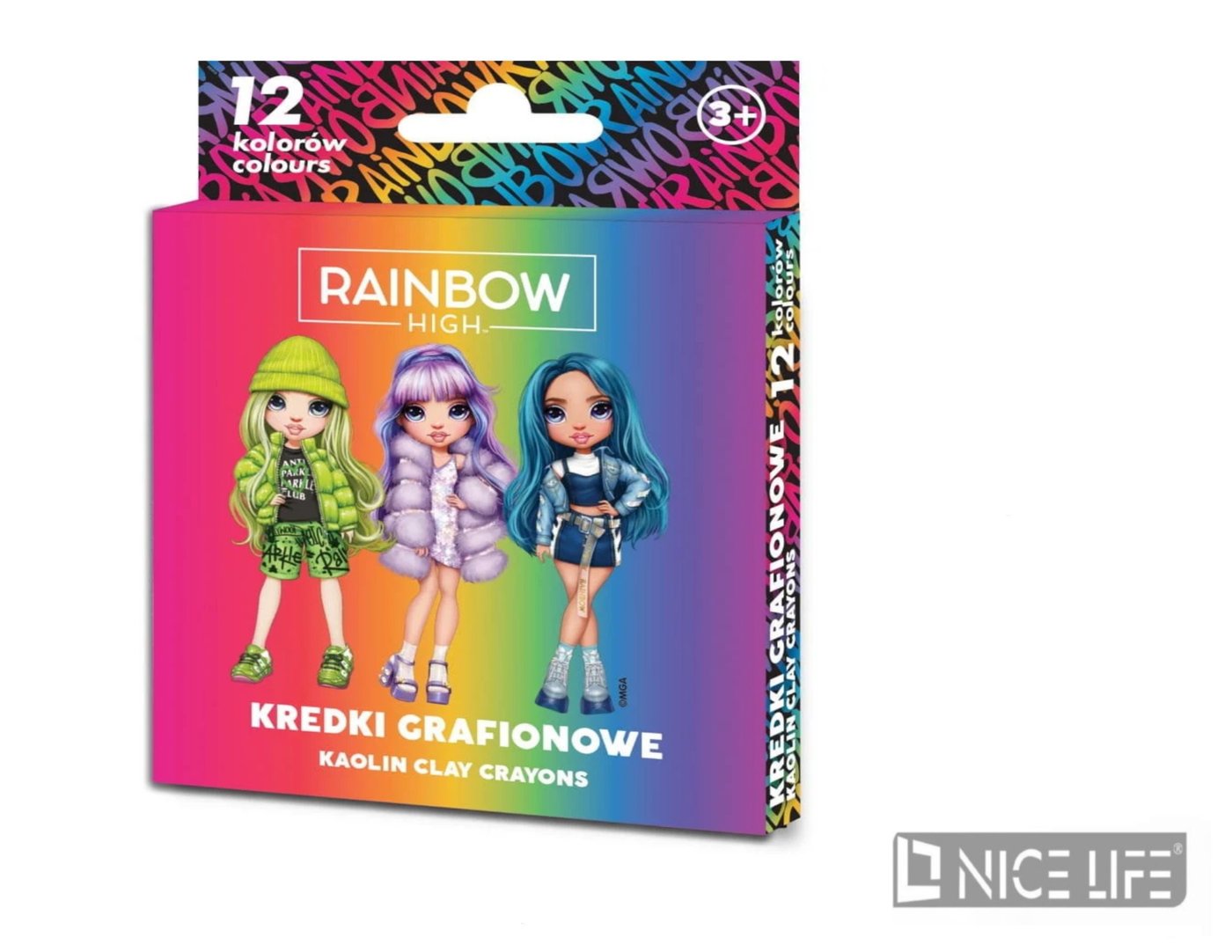 Kredki grafionowe okrągłe Rainbow High - 12 kolorów
