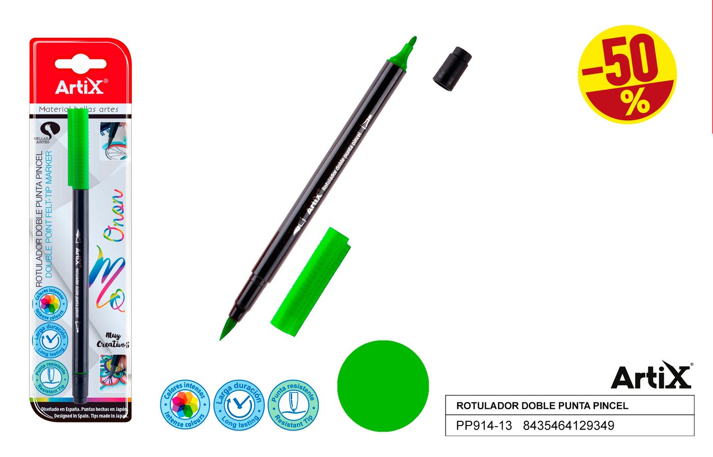 Marker dwustronny zielony