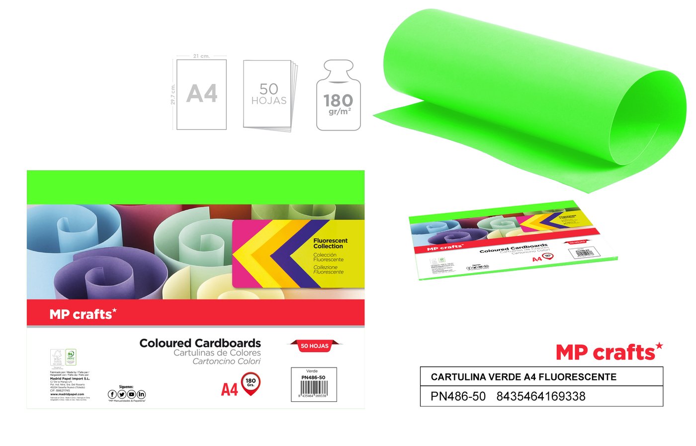 Papier techniczny fluorescencyjny zielony A4