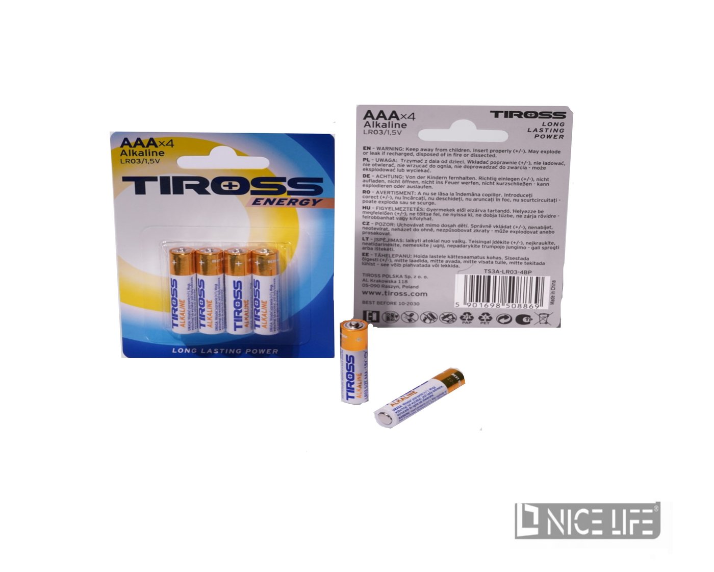 BATERIA TIROSS (AAA) LR03/4BP