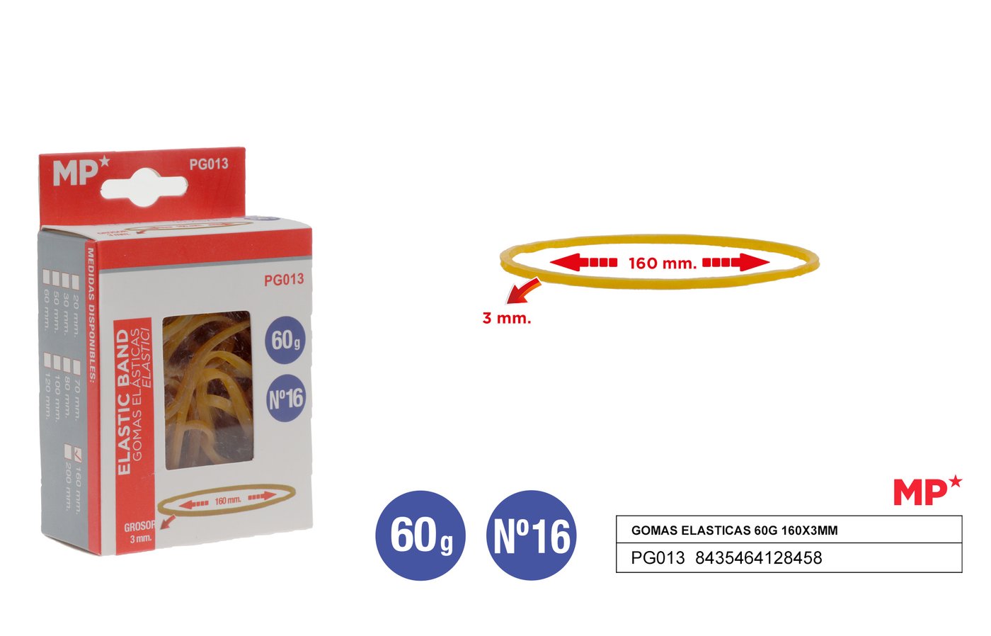 Gumki recepturki 60G 160X3MM MP