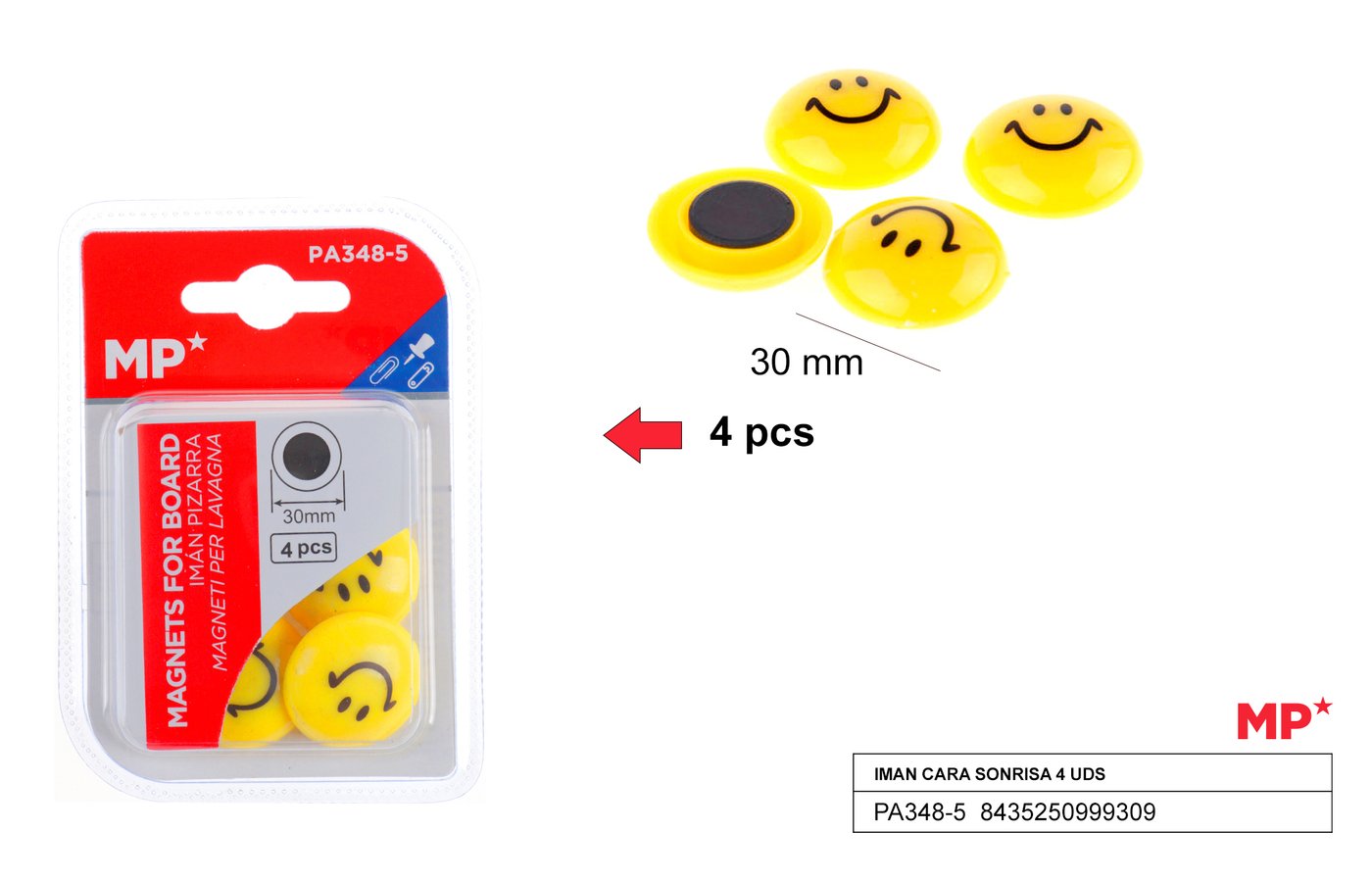 Magnesy uśmiech 4szt./opakowanie