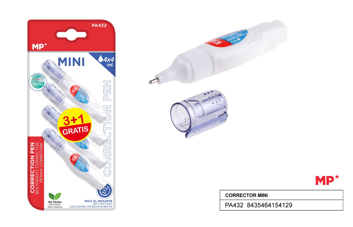 Korektor w długopisie Cienka kocówka MINI MP